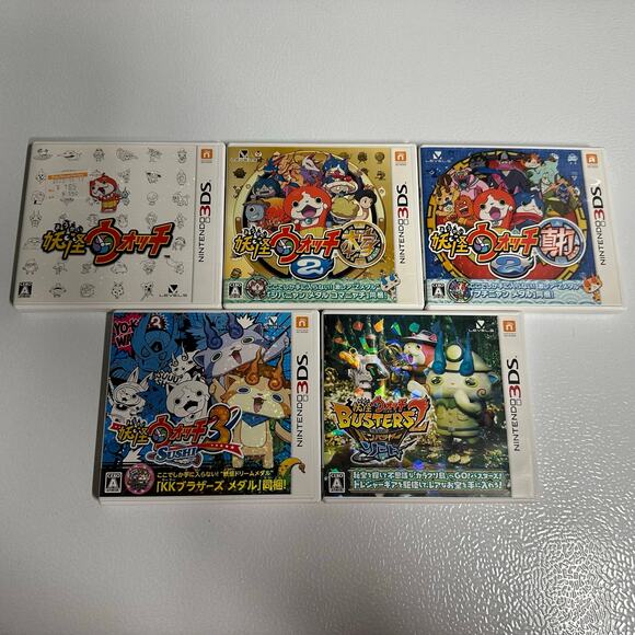 Yo-kai Watch Nintendo 3DS Lot (1, 2 Blue, 2 Honke Gold, 3 Sushi, Busters 2)